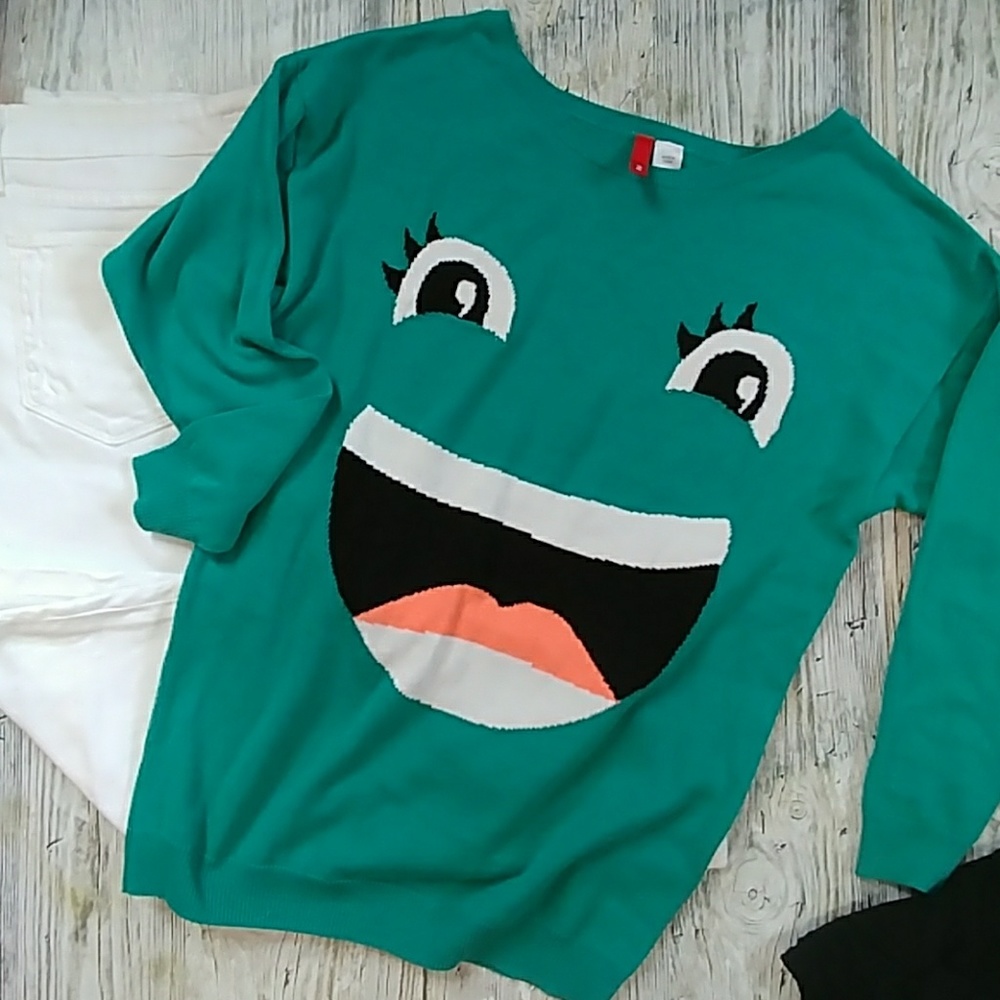 H&M Divided 2 emoji face sweater